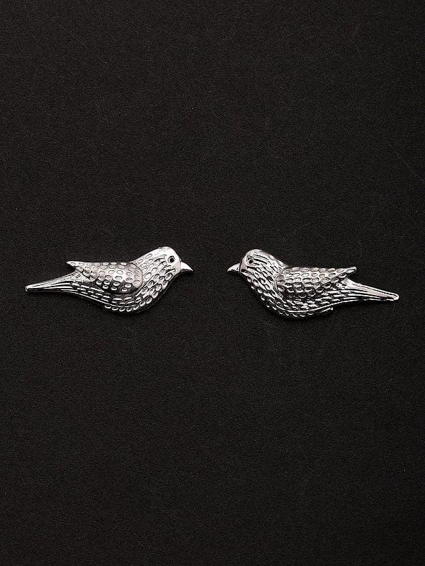 Exotic India Sterling Silver Bird Stud Earrings