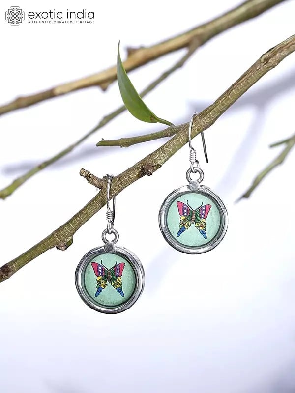 Exotic India Sterling Silver Butterfly Earrings