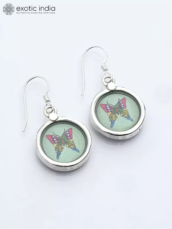 exotic india Sterling Silver Butterfly Earrings