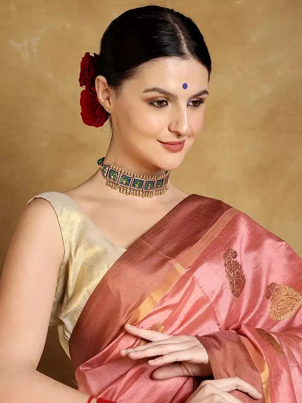 Exotic India Sterling Silver Choker Necklace 