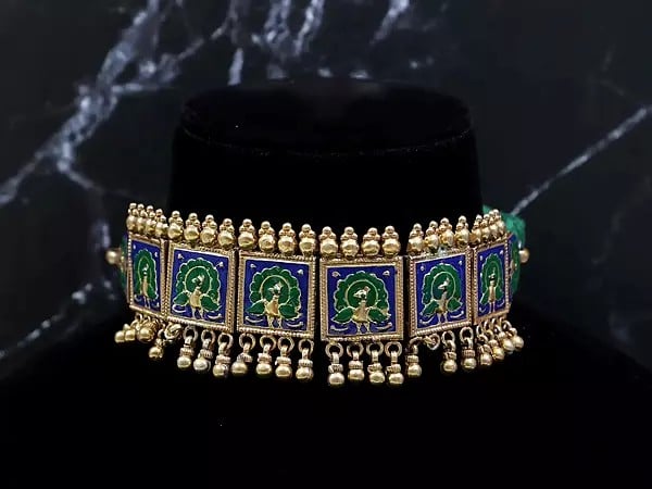 Exotic India Sterling Silver Choker Necklace 