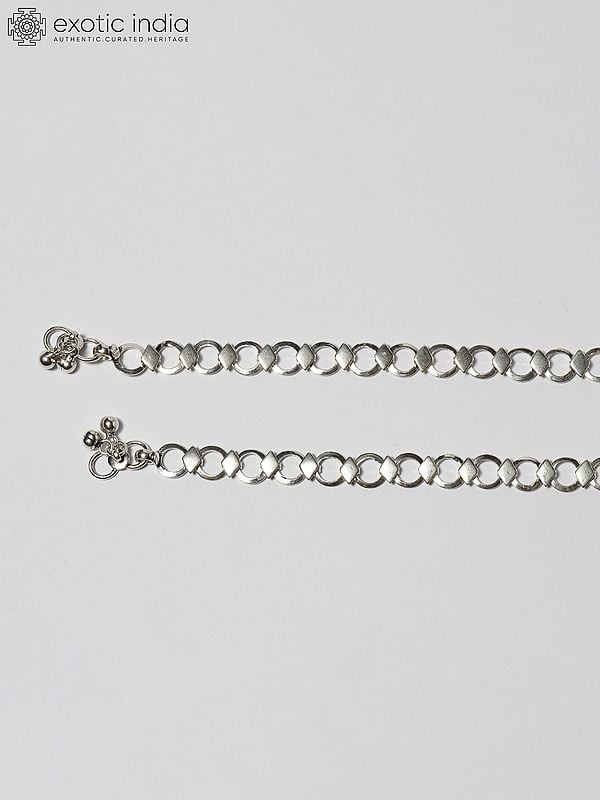 Exotic India Sterling Silver Circular Chain Anklet 