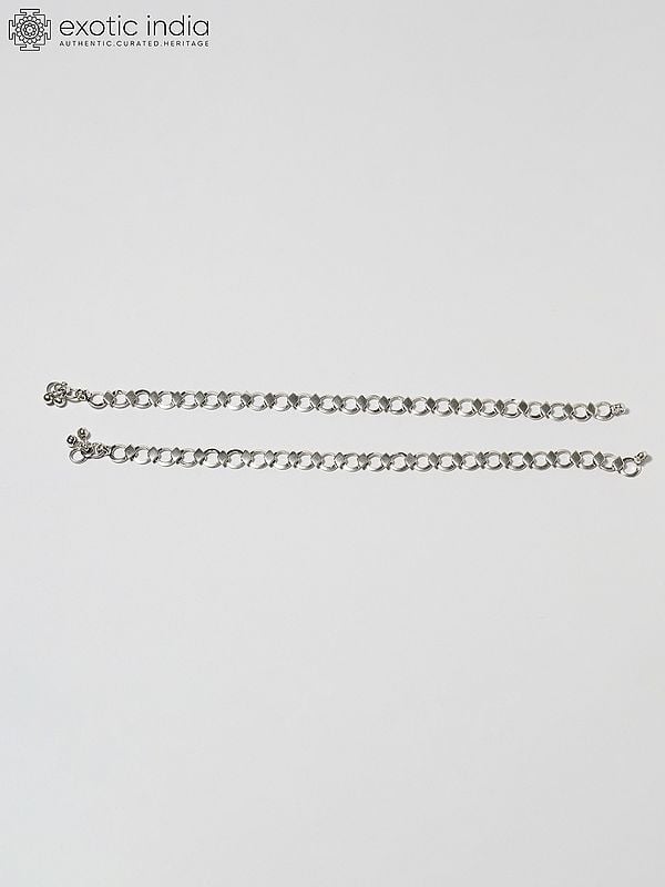 exotic india Sterling Silver Circular Chain Anklet 