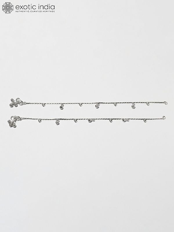 exotic india Sterling Silver Drop Anklet 