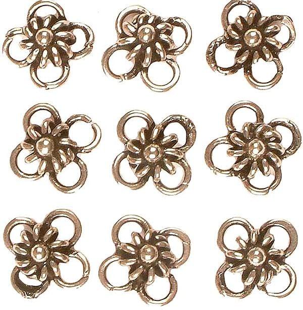 exotic india Sterling Silver Flower Beads 