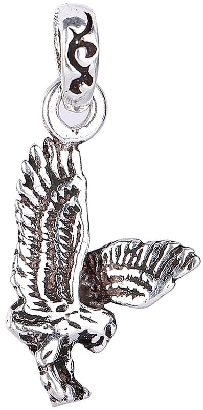 exotic india Sterling Silver Flying Eagle Pendant 