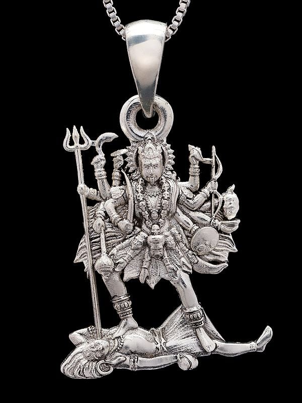 exotic india Sterling Silver Goddess Kali Pendant
