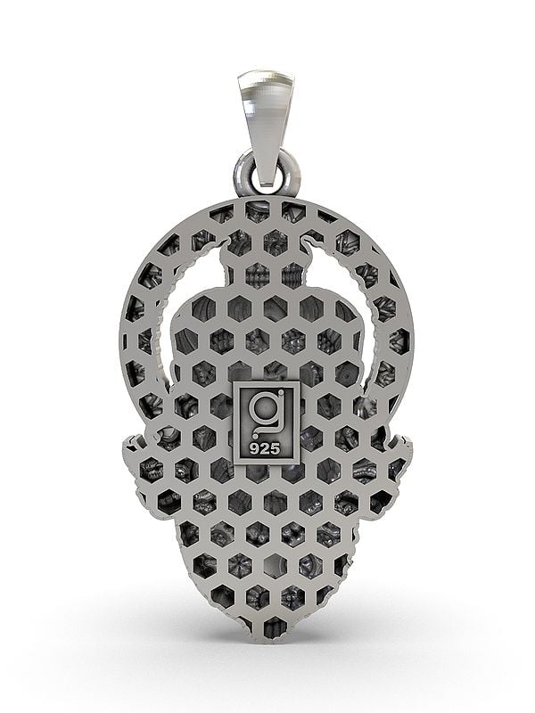 Exotic India Sterling Silver Hanuman Face Pendant