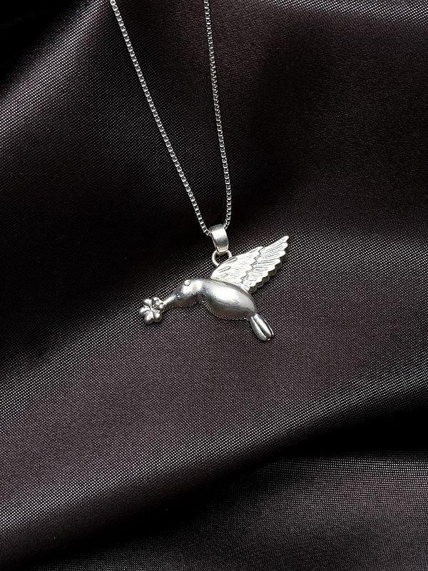 exotic india Sterling Silver Humming Bird Pendant 