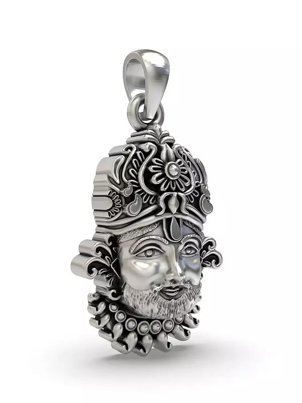 Exotic India Sterling Silver Khatu Shyam Pendant 