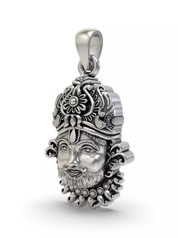 Exotic India Sterling Silver Khatu Shyam Pendant 