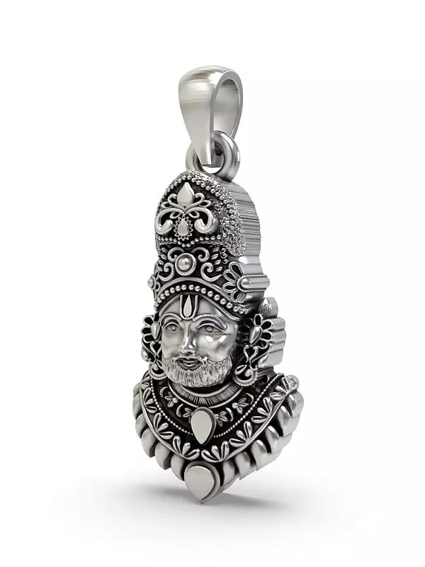 Exotic India Sterling Silver Khatu Shyam Pendant