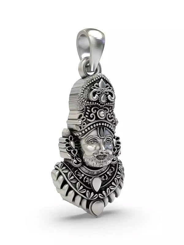 Exotic India Sterling Silver Khatu Shyam Pendant