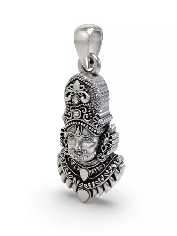 Exotic India Sterling Silver Khatu Shyam Pendant