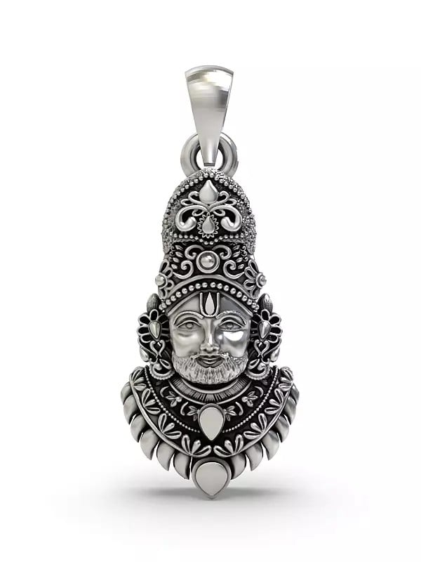 exotic india Sterling Silver Khatu Shyam Pendant 
