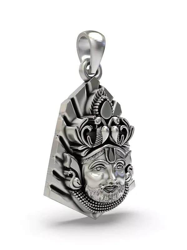 Exotic India Sterling Silver Khatu Shyam Pendant 
