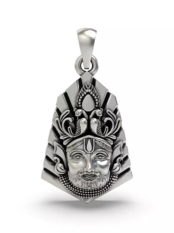 exotic india Sterling Silver Khatu Shyam Pendant