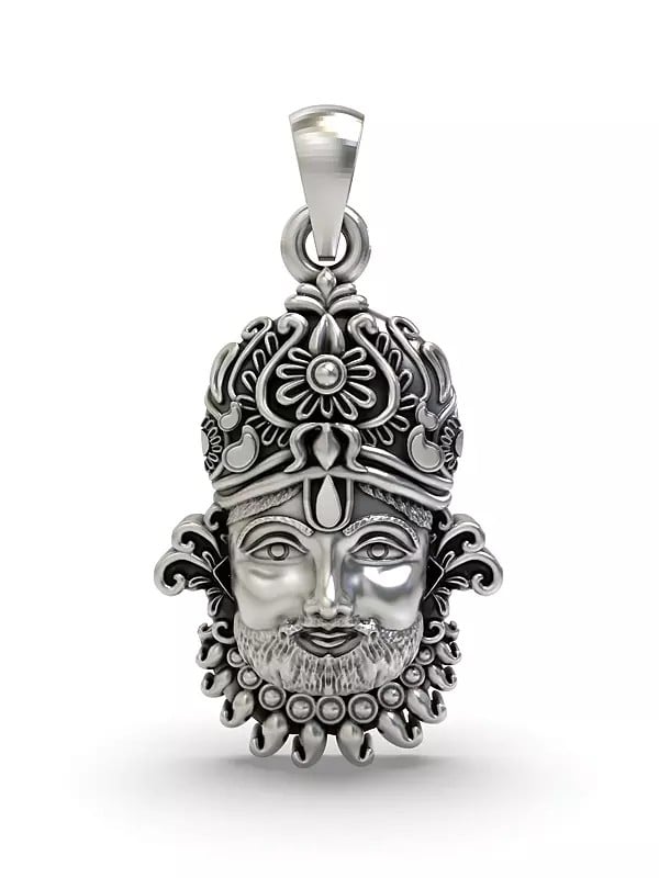 exotic india Sterling Silver Khatu Shyam Pendant 