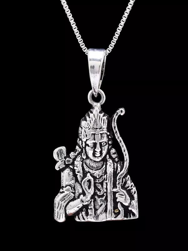 Exotic India Sterling Silver Lord Ram Bust Pendant 