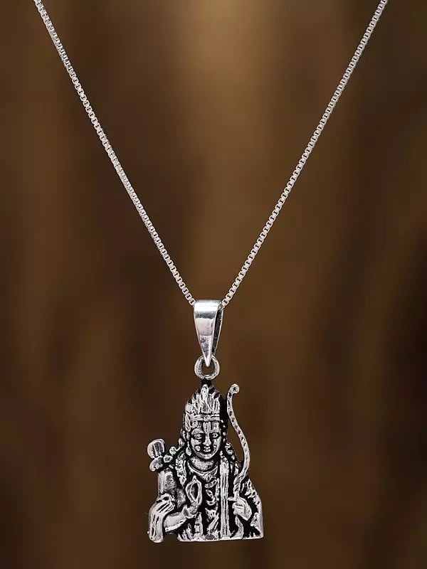 Exotic India Sterling Silver Lord Ram Bust Pendant 