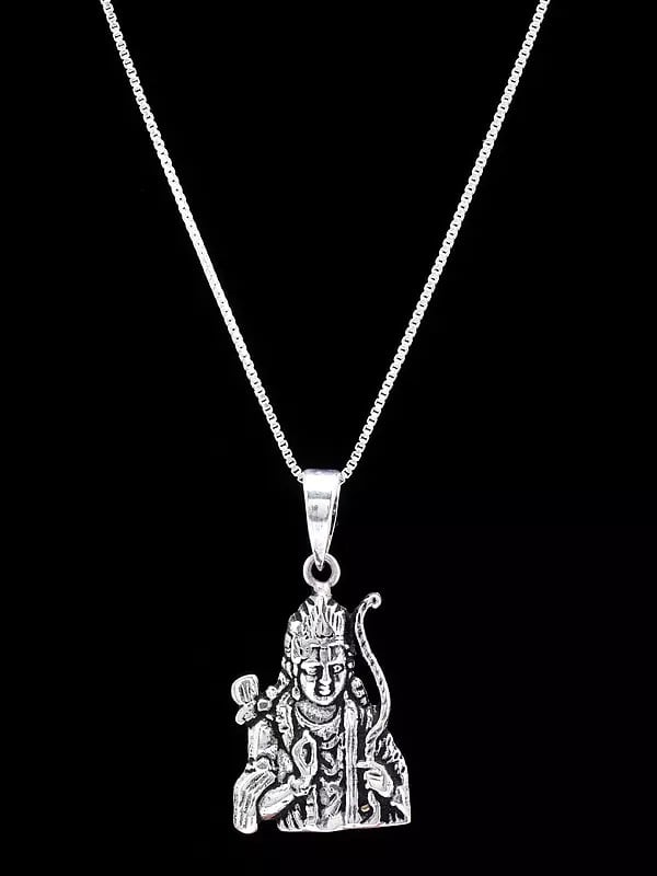 exotic india Sterling Silver Lord Ram Bust Pendant 