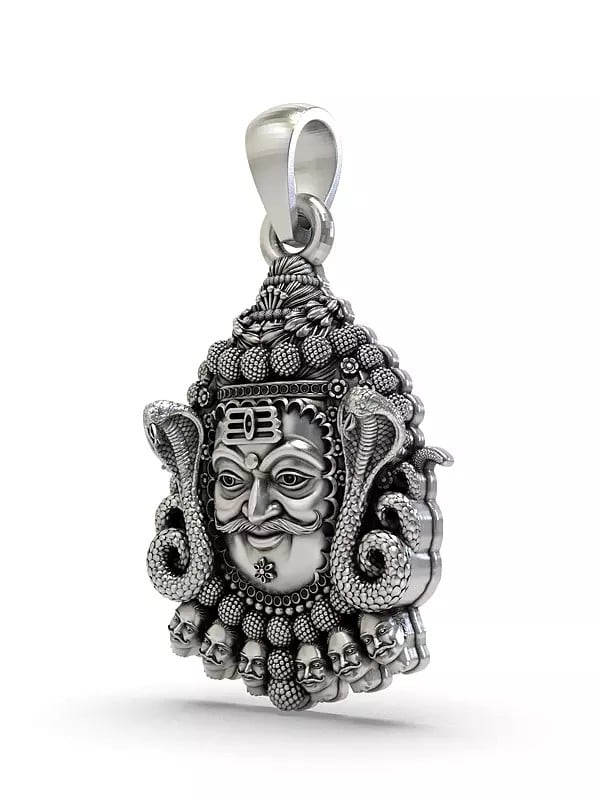 Exotic India Sterling Silver Mahakal Pendant 