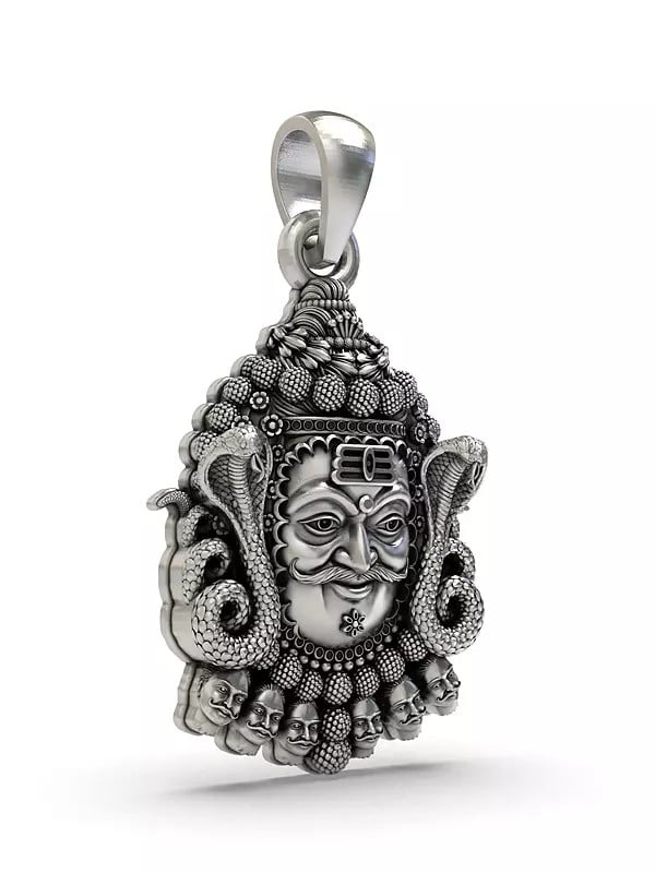 Exotic India Sterling Silver Mahakal Pendant 