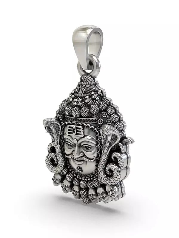 Exotic India Sterling Silver Mahakal Pendant 