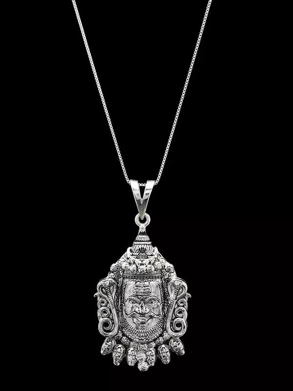 Exotic India Sterling Silver Mahakal Pendant 