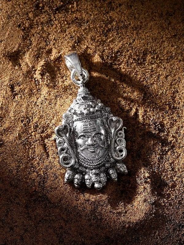 Exotic India Sterling Silver Mahakal Pendant 