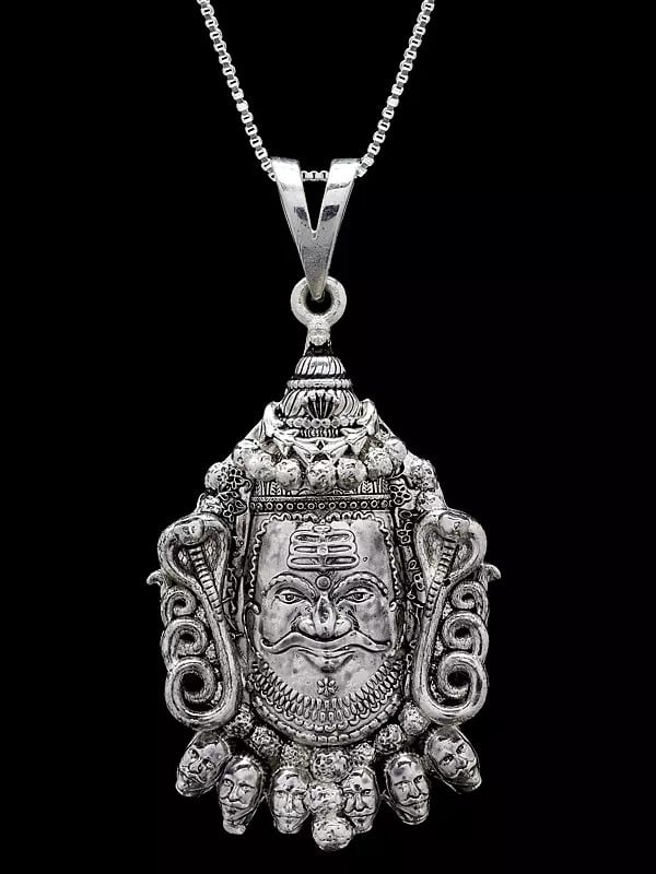 exotic india Sterling Silver Mahakal Pendant 