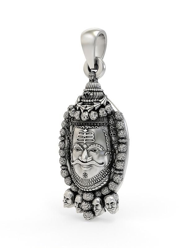 Exotic India Sterling Silver Mahakal Pendant