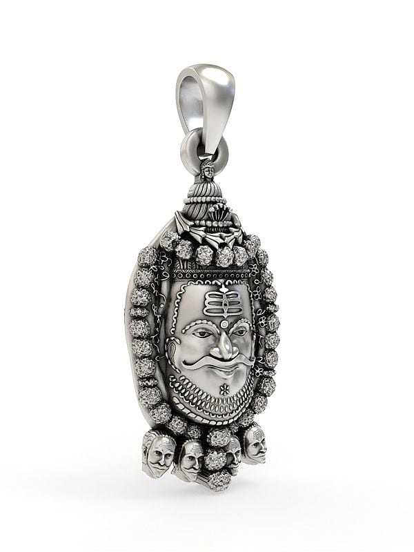 Exotic India Sterling Silver Mahakal Pendant