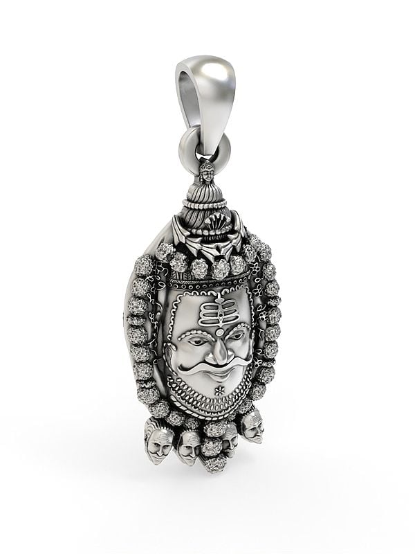 Exotic India Sterling Silver Mahakal Pendant