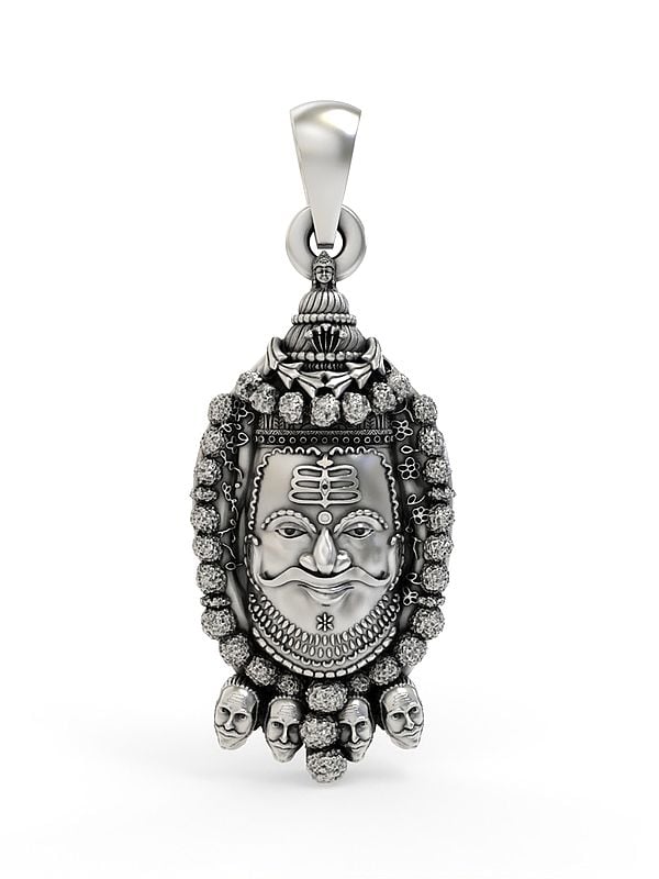 exotic india Sterling Silver Mahakal Pendant 