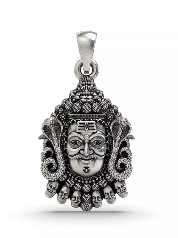 exotic india Sterling Silver Mahakal Pendant 