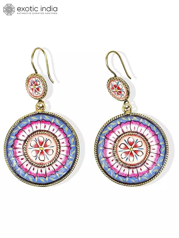 Exotic India Sterling Silver Mandala Art Earrings
