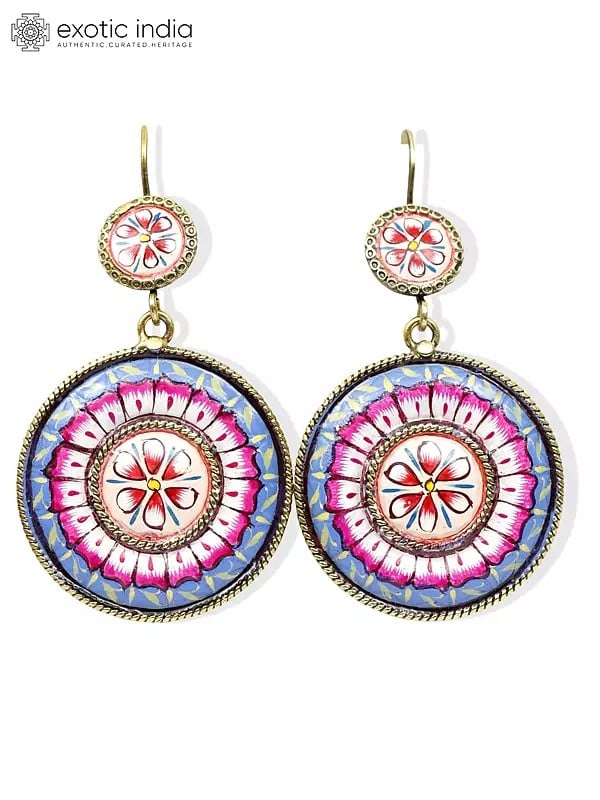 Exotic India Sterling Silver Mandala Art Earrings