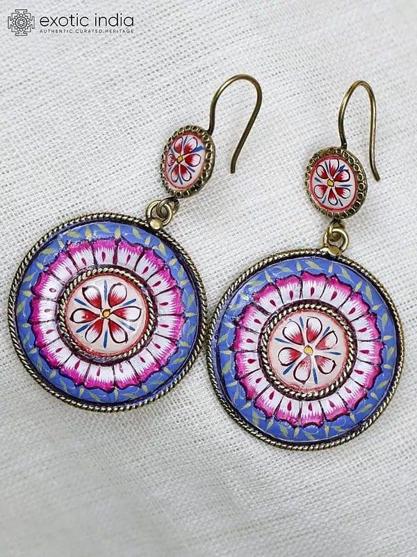 Exotic India Sterling Silver Mandala Art Earrings