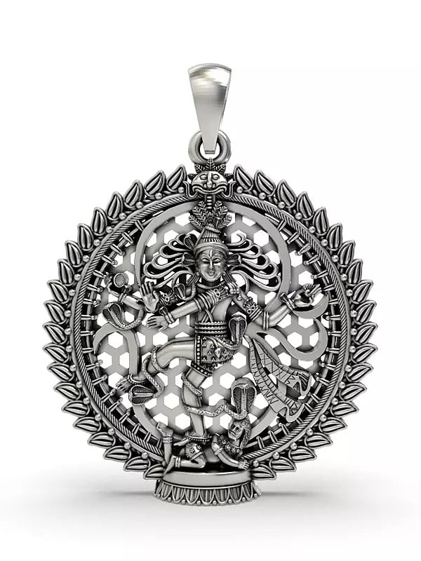 exotic india Sterling Silver Nataraja Pendant 
