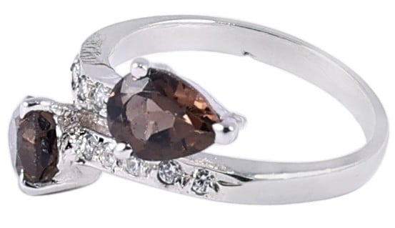 Exotic India Sterling Silver Ring With Gemstone 
