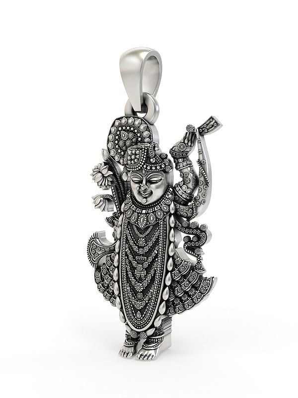 Exotic India Sterling Silver Shrinathji Pendant 