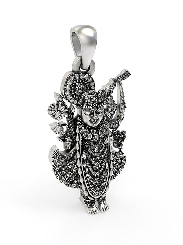 Exotic India Sterling Silver Shrinathji Pendant 