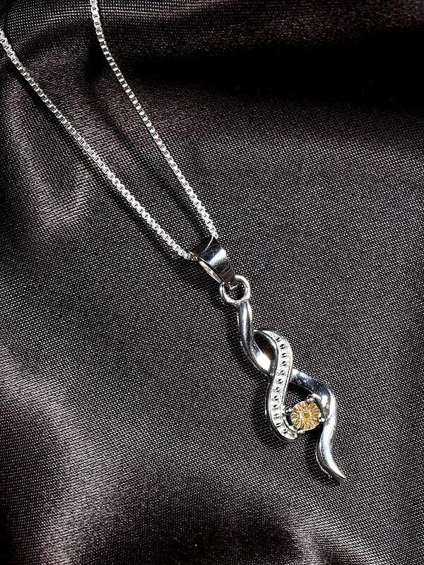 Exotic India Sterling Silver Twist Pendant 