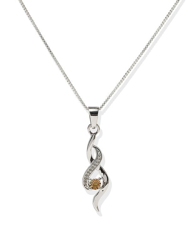 exotic india Sterling Silver Twist Pendant