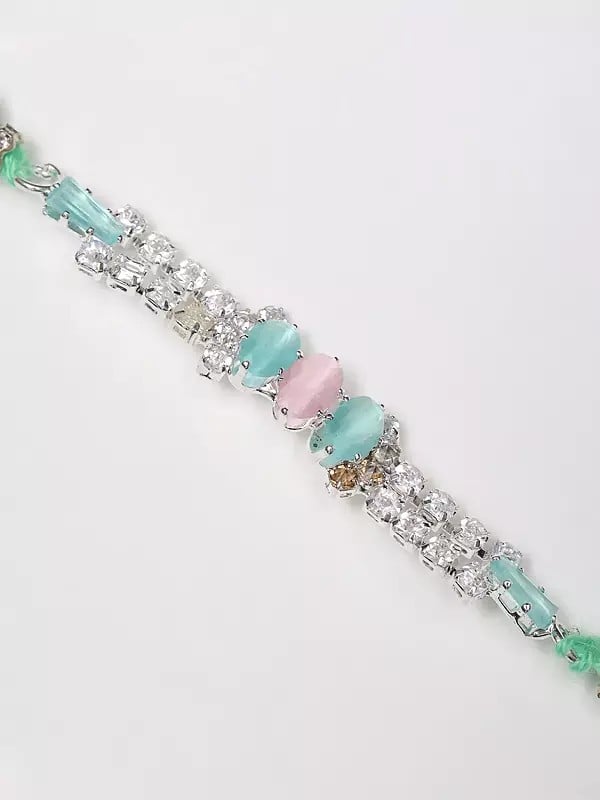 Exotic India Stone Studded And Beaded Rakhi 