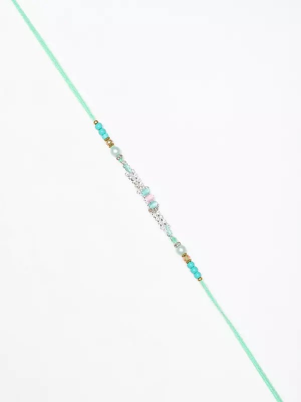 Exotic India Stone Studded And Beaded Rakhi 