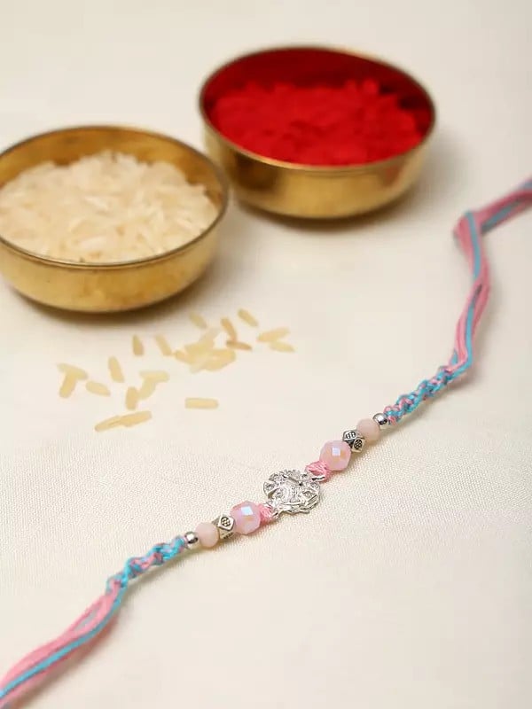 Exotic India Stone Studded And Beaded Rakhi 