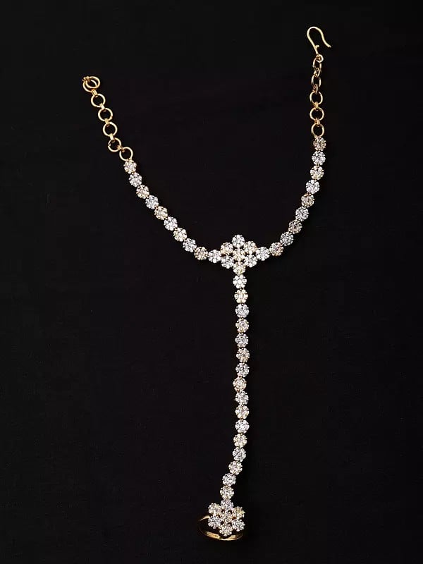 exotic india Stone Studded Hathpan (Hand Harness) 