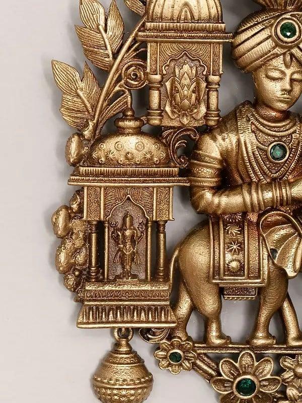 Exotic India Stone Studded King And Queen Brooch 